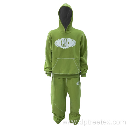 Printing Men's Cotton Hoodie And Sweatpants Set Tracksuit